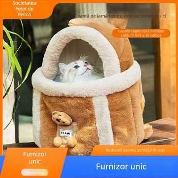 Geantă de iarnă pentru pisici — rucsac pentru animale de companie, pentru pisici și câini mici, cu curea crossbody sau mâner
