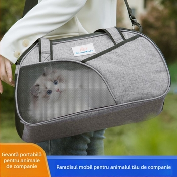 Geantă pentru animale de companie pentru ieșiri, design crossbody, material Oxford, capacitate 5 kg, Pet Search
