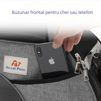Geantă pentru animale de companie pentru ieșiri, design crossbody, material Oxford, capacitate 5 kg, Pet Search