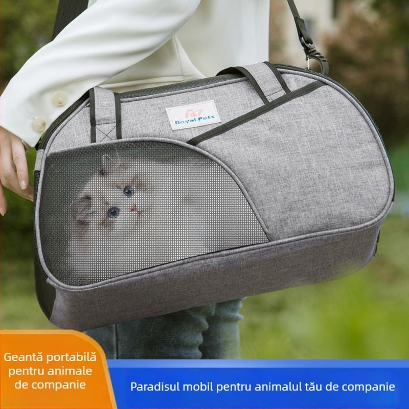 Geantă pentru animale de companie pentru ieșiri, design crossbody, material Oxford, capacitate 5 kg, Pet Search