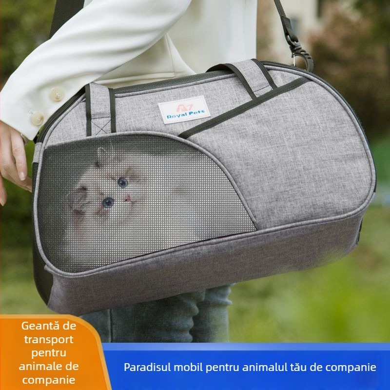 Geantă pentru animale de companie pentru ieșiri, design crossbody, material Oxford, capacitate 5 kg, Pet Search
