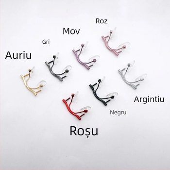 Accesorii pentru ochelari fără ramă – titan pur, tijă centrală, structură universală cu șurub cu o singură gaură, placare IP, White Collar Nobility