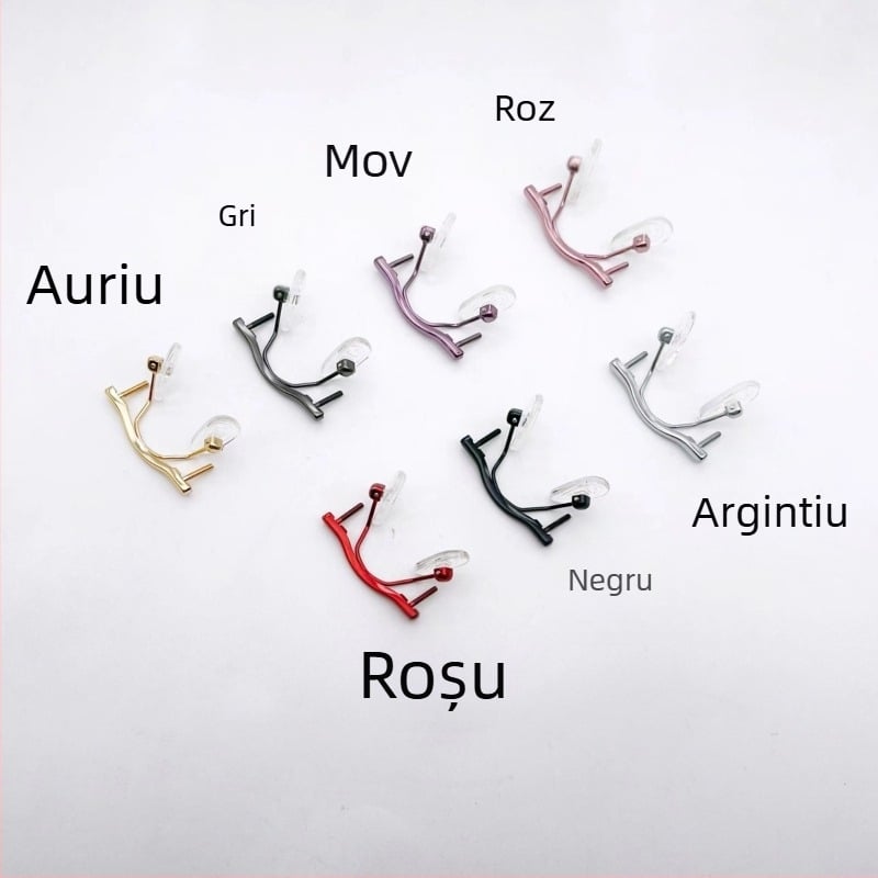 Accesorii pentru ochelari fără ramă – titan pur, tijă centrală, structură universală cu șurub cu o singură gaură, placare IP, White Collar Nobility