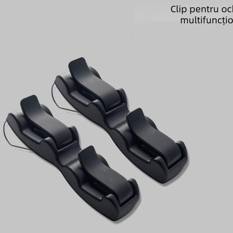 Clip pentru ochelari auto din plastic cu buzunar pentru bilete și card de identitate