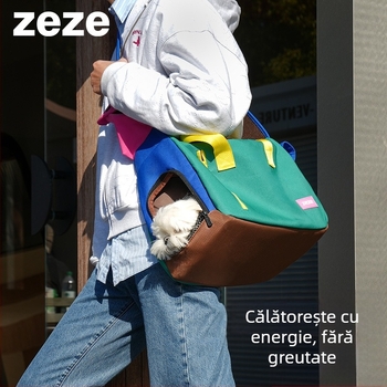 ZEZE Geantă pentru animale de companie – rucsac respirabil pentru pisici și câini mici