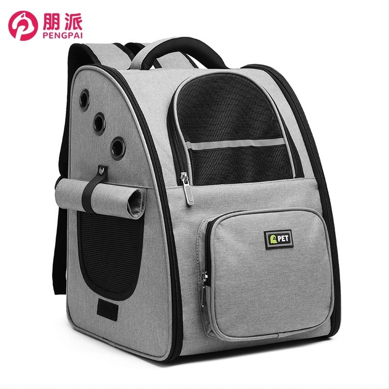 Pengpai Rucsac pentru pisici – Geantă de transport pentru animale de companie, respirabilă și pliabilă, Dragon Dance Cloth, Capacitate 13 kg, Greutate 1,6 kg, Model solid