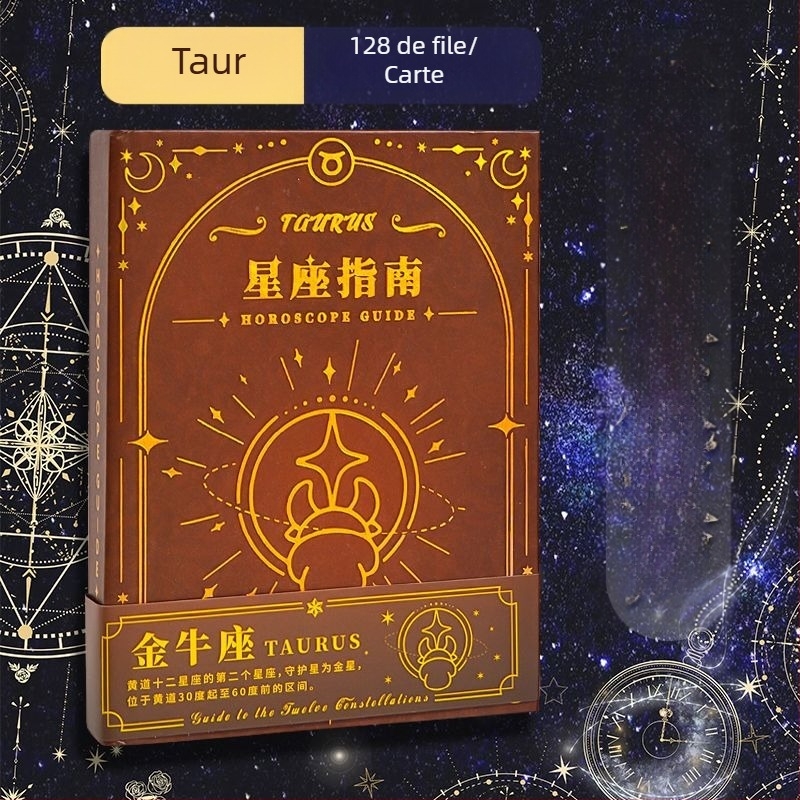 Caiet cu tema Cele 12 zodii, legare cu adeziv, hârtie offset dublă, 80 gsm, 100–200 pagini, stil creativ