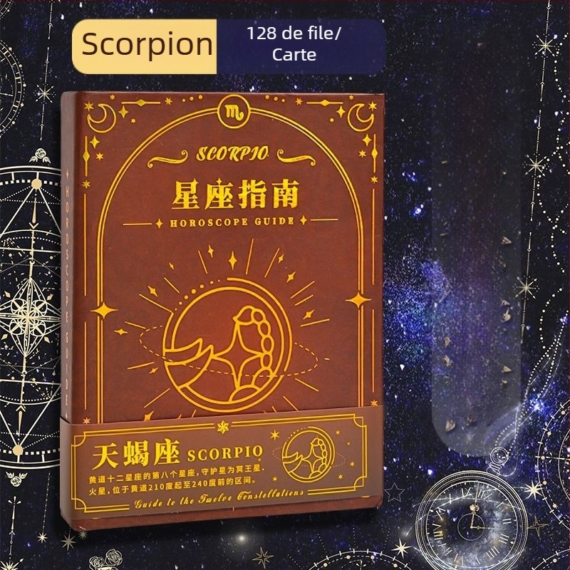 Caiet cu tema Cele 12 zodii, legare cu adeziv, hârtie offset dublă, 80 gsm, 100–200 pagini, stil creativ