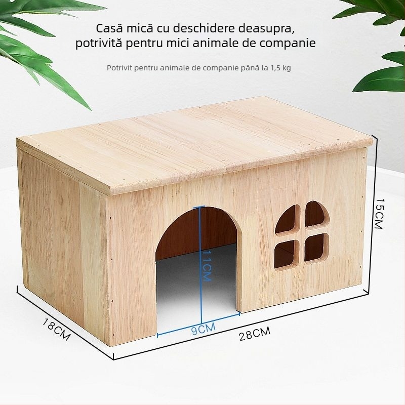 Cuib din lemn pentru animale de companie – adăpost pentru animale mici; material: lemn; nu este importat; personalizare la nivel de fabrică