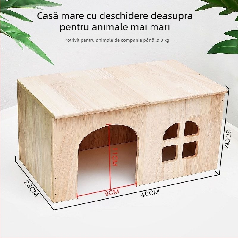Cuib din lemn pentru animale de companie – adăpost pentru animale mici; material: lemn; nu este importat; personalizare la nivel de fabrică