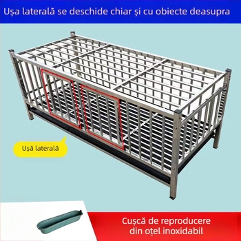 Cușcă de reproducere din oțel inoxidabil pentru porumbei, găini, rațe și iepuri — construcție întărită cu pereți groși