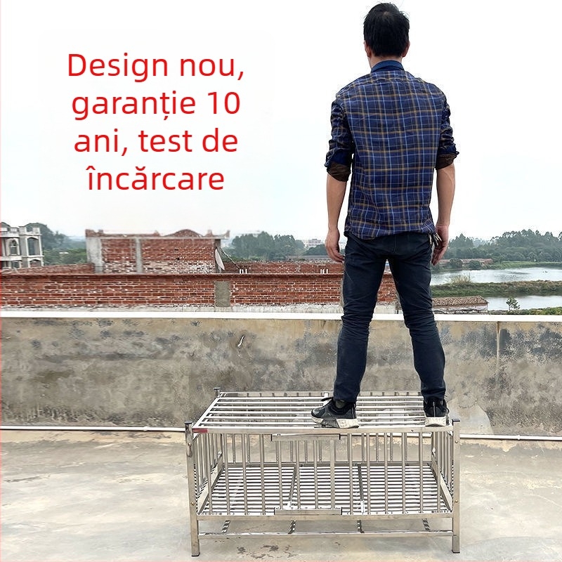 Cușcă de reproducere din oțel inoxidabil pentru porumbei, găini, rațe și iepuri — construcție întărită cu pereți groși