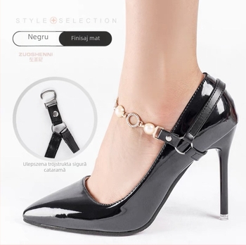 Pearl Series Fermoar curea pentru șireturi la pantofi cu toc, Jiaojianer, lățime 1 cm, compatibil cu toate lungimile șireturilor, potrivit pentru sneakers, pantofi din piele, sandale