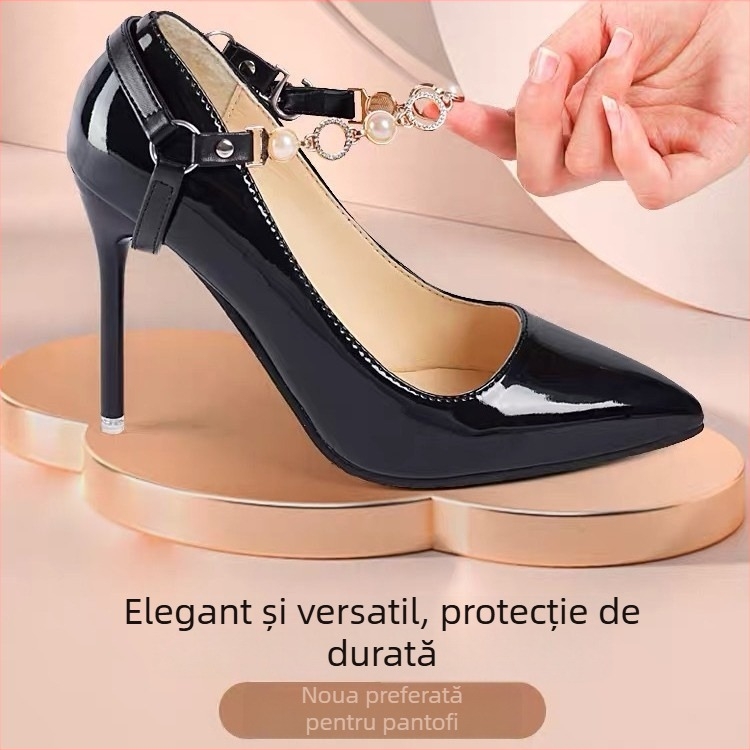 Pearl Series Fermoar curea pentru șireturi la pantofi cu toc, Jiaojianer, lățime 1 cm, compatibil cu toate lungimile șireturilor, potrivit pentru sneakers, pantofi din piele, sandale