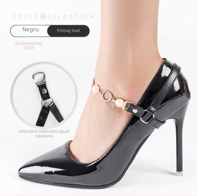 Pearl Series Fermoar curea pentru șireturi la pantofi cu toc, Jiaojianer, lățime 1 cm, compatibil cu toate lungimile șireturilor, potrivit pentru sneakers, pantofi din piele, sandale
