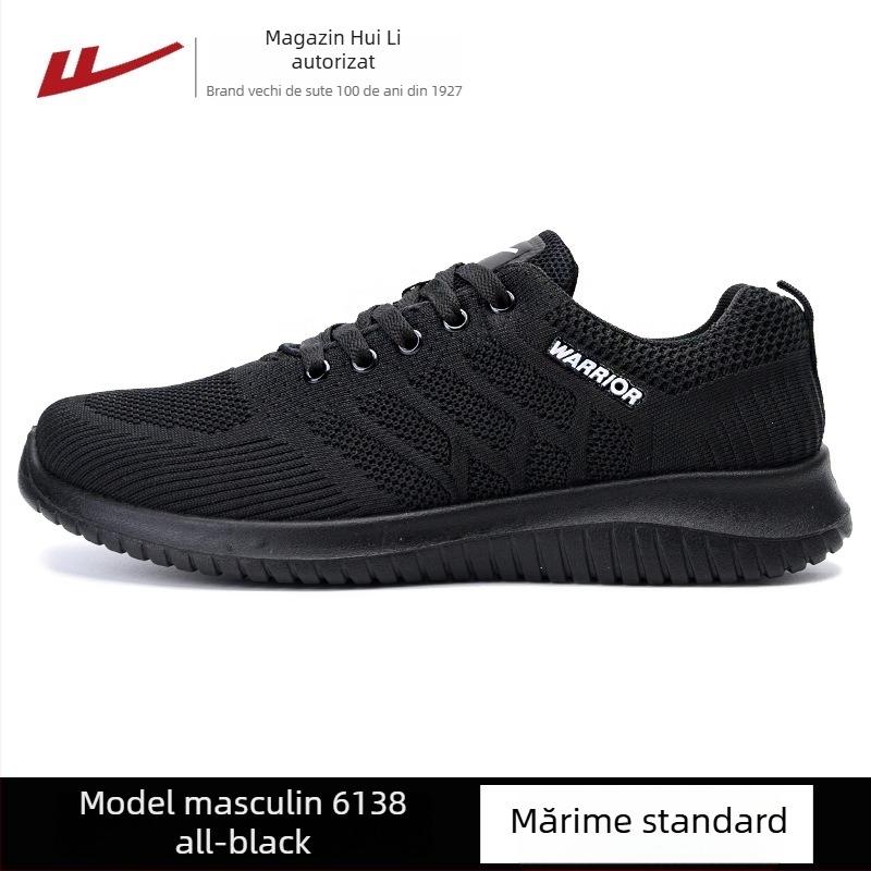 Pantofi sport bărbați din plasă respirabilă, cu șireturi, profil redus, vârf rotund, talpă PU