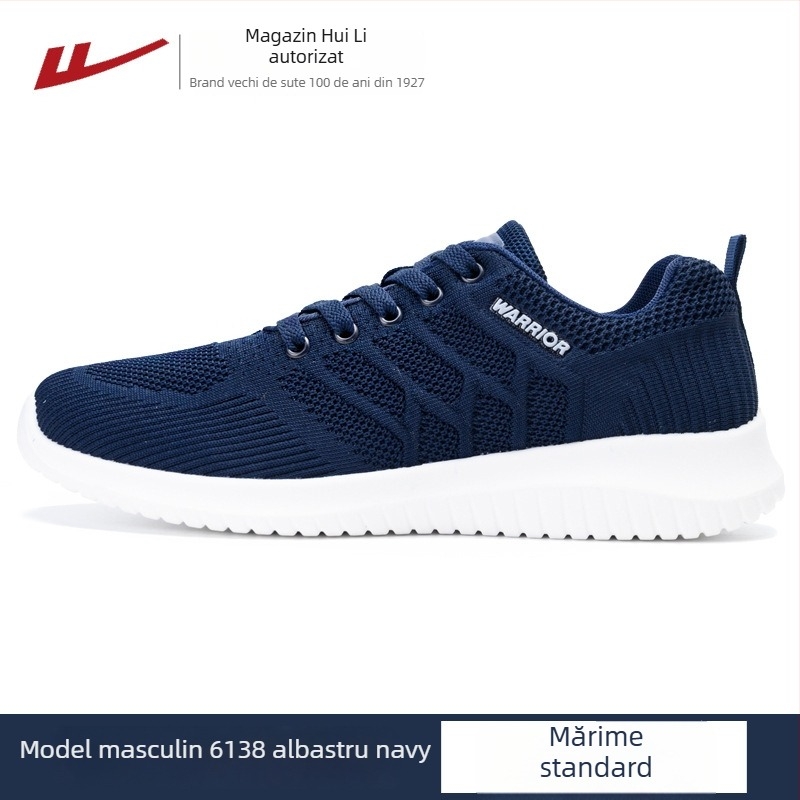 Pantofi sport bărbați din plasă respirabilă, cu șireturi, profil redus, vârf rotund, talpă PU