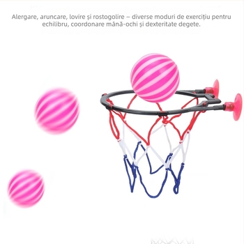 Mini coș de baschet cu ventuză pentru baie – jucărie de apă pentru aruncare, plastic, brand Autonomy, pentru copii 4–6 ani