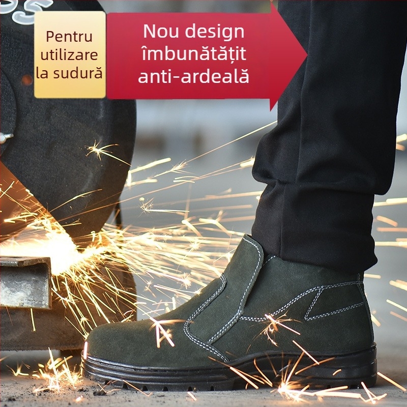 Pantofi de siguranță pentru bărbați, iarnă, înalți, cu vârf din oțel, anti-perforație, anti-șoc, personalizabili