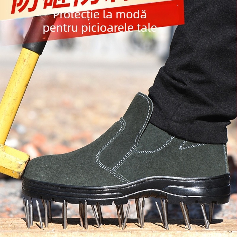 Pantofi de siguranță pentru bărbați, iarnă, înalți, cu vârf din oțel, anti-perforație, anti-șoc, personalizabili