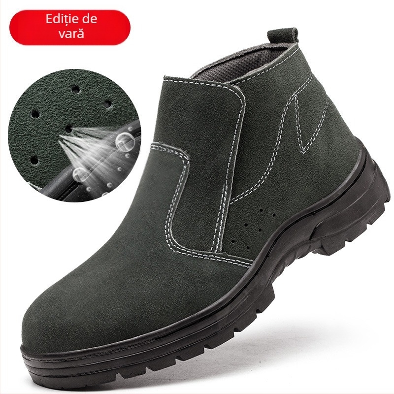 Pantofi de siguranță pentru bărbați, iarnă, înalți, cu vârf din oțel, anti-perforație, anti-șoc, personalizabili