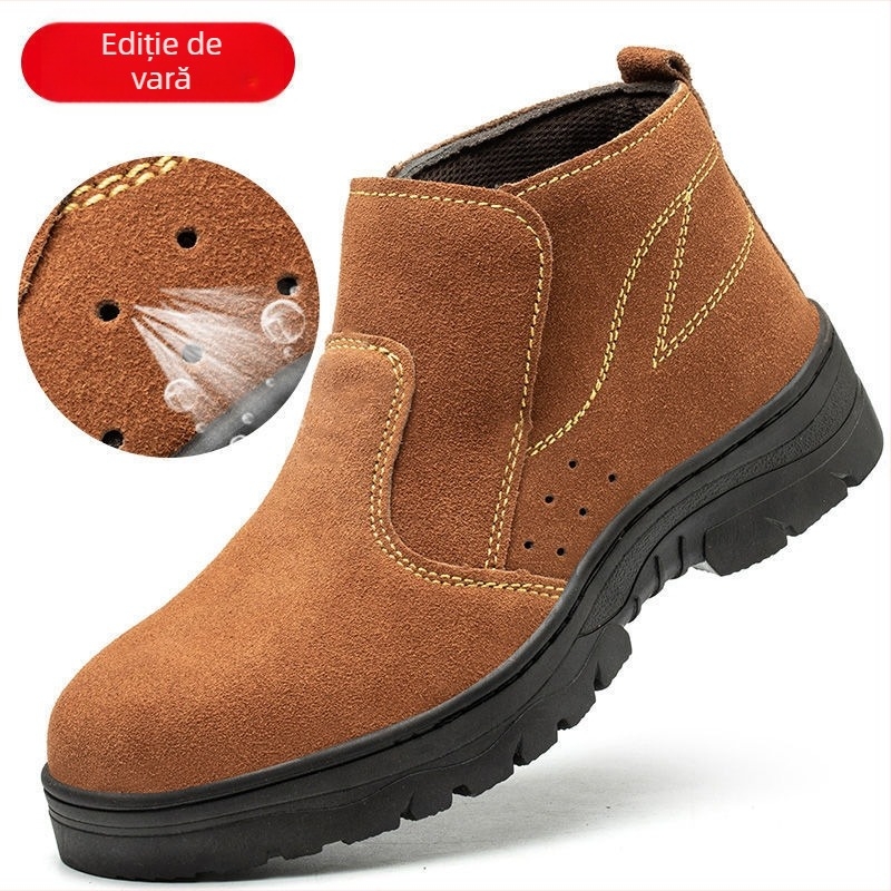 Pantofi de siguranță pentru bărbați, iarnă, înalți, cu vârf din oțel, anti-perforație, anti-șoc, personalizabili