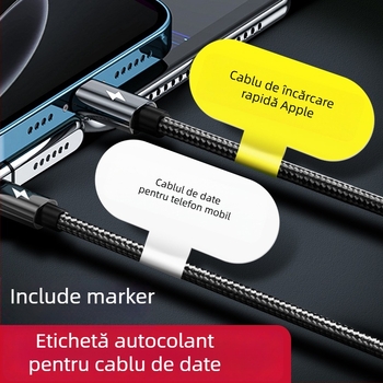 Etichetă impermeabilă pentru cabluri, autocolant din hârtie kraft, pentru etichetare manuală a cablurilor, 100 etichete