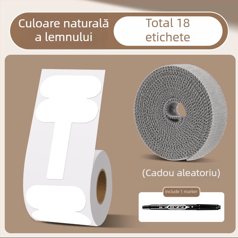 Etichetă impermeabilă pentru cabluri, autocolant din hârtie kraft, pentru etichetare manuală a cablurilor, 100 etichete