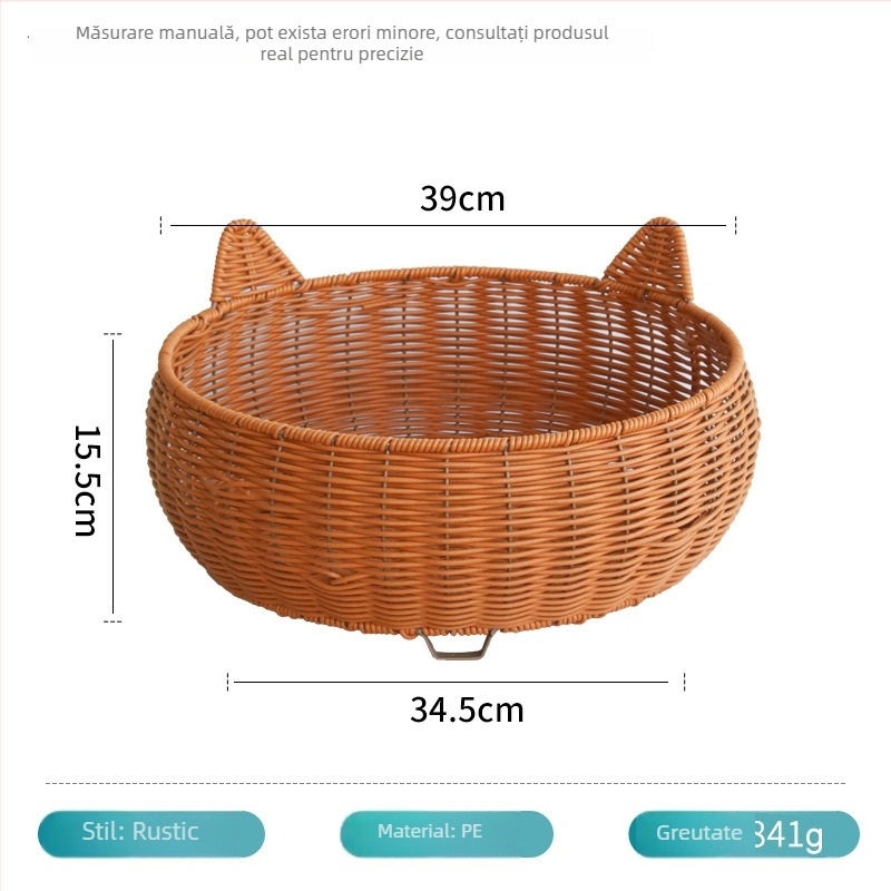 Cuib de pisică din ratan – respirabil, pentru interior, pentru pisici, primăvară-vară.