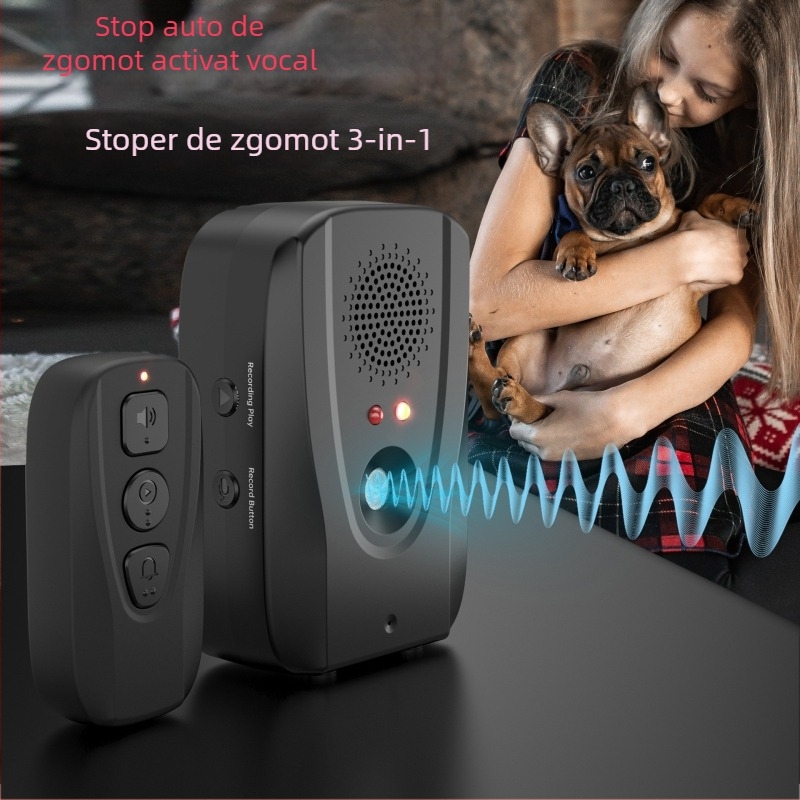 Meiyi opritor ultrasonic pentru lătratul câinilor, cu telecomandă, oprire automată a lătratului, carcasă din plastic