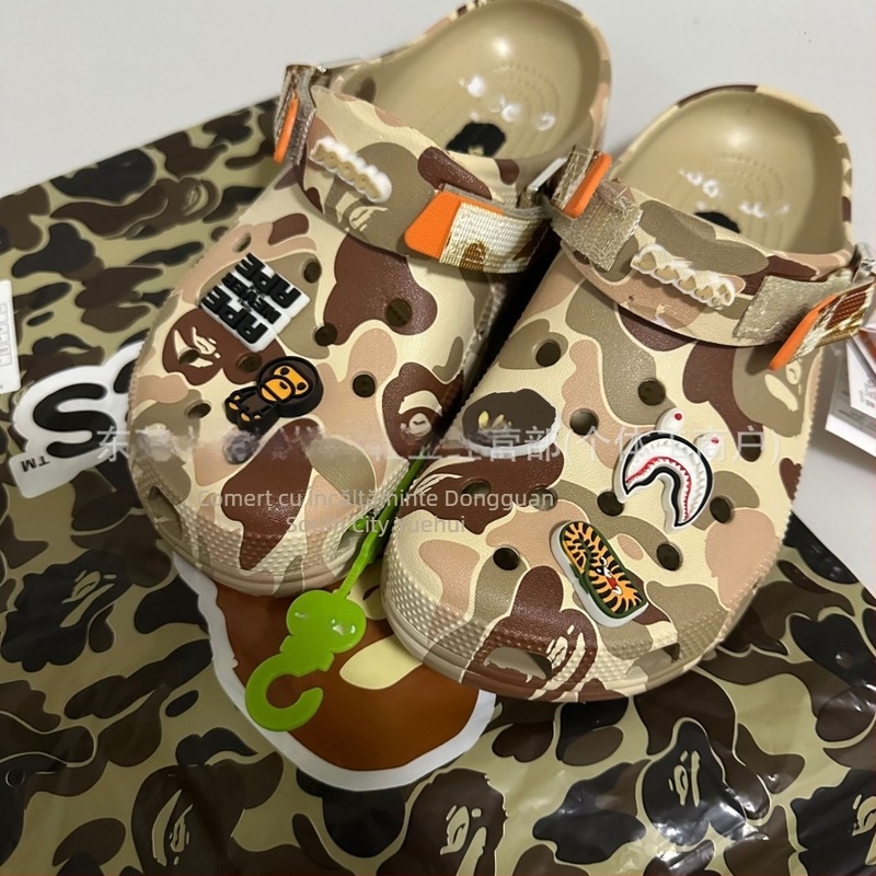 Sandale de plajă cu camuflaj de maimuță, închidere Velcro, profil redus, parte superioară EVA și talpă EVA