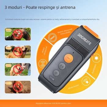 Dispozitiv de dresaj pentru câini cu ultrasunete, cu trei capete, lanternă, putere mare, anti-lătrare