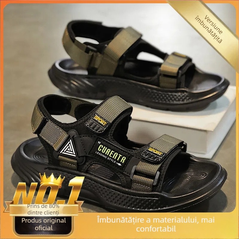 Sandale pentru bărbați cu partea superioară din plasă, talpă EVA, respirante, vară 2025.