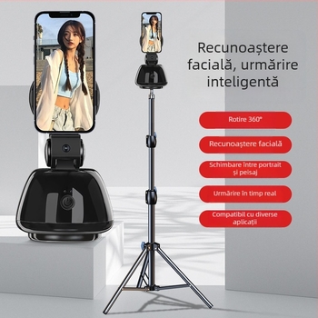 Stabilizator gimbal pentru telefon cu urmărire facială, anti-tremur, iluminare, telecomandă Bluetooth, selfie stick