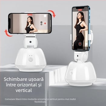 Stabilizator gimbal pentru telefon cu urmărire facială, anti-tremur, iluminare, telecomandă Bluetooth, selfie stick