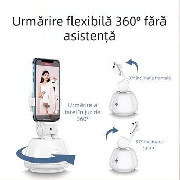 Stabilizator gimbal pentru telefon cu urmărire facială, anti-tremur, iluminare, telecomandă Bluetooth, selfie stick