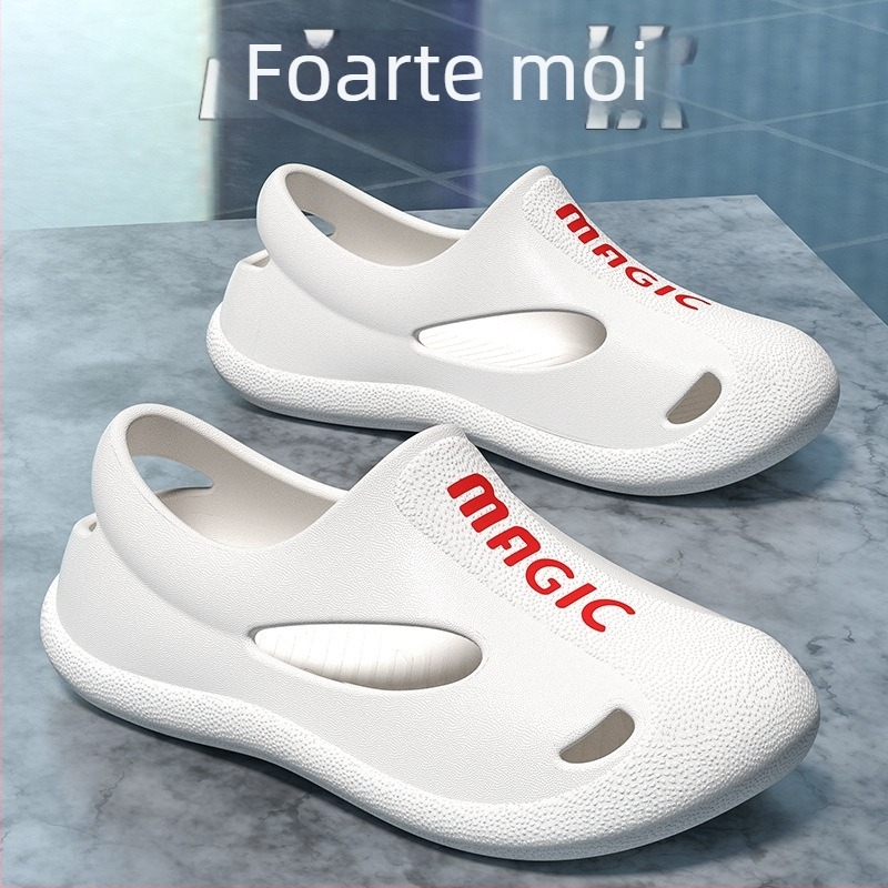 Sandale pentru bărbați cu partea superioară EVA și talpa EVA, vârf închis Baotou, impermeabile și antiderapante