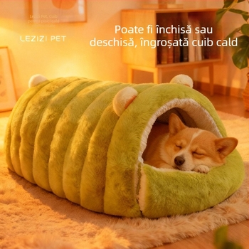 Cuib pentru pisici, cald pentru toate anotimpurile, design închis, PP bumbac, utilizare în interior, detașabil și lavabil