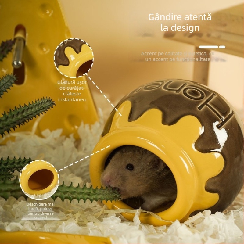 Cuib ceramic pentru hamster în formă de iglu, cu răcire, pentru toate sezoanele