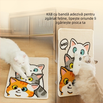 Covoraș de zgâriere pentru pisici din sisal – stil desen animat – Model 2410MJML9742 – Jucărie pentru pisici