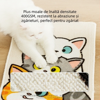 Covoraș de zgâriere pentru pisici din sisal – stil desen animat – Model 2410MJML9742 – Jucărie pentru pisici