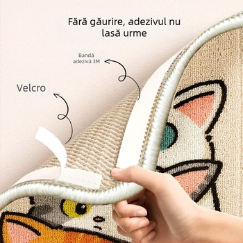 Covoraș de zgâriere pentru pisici din sisal – stil desen animat – Model 2410MJML9742 – Jucărie pentru pisici