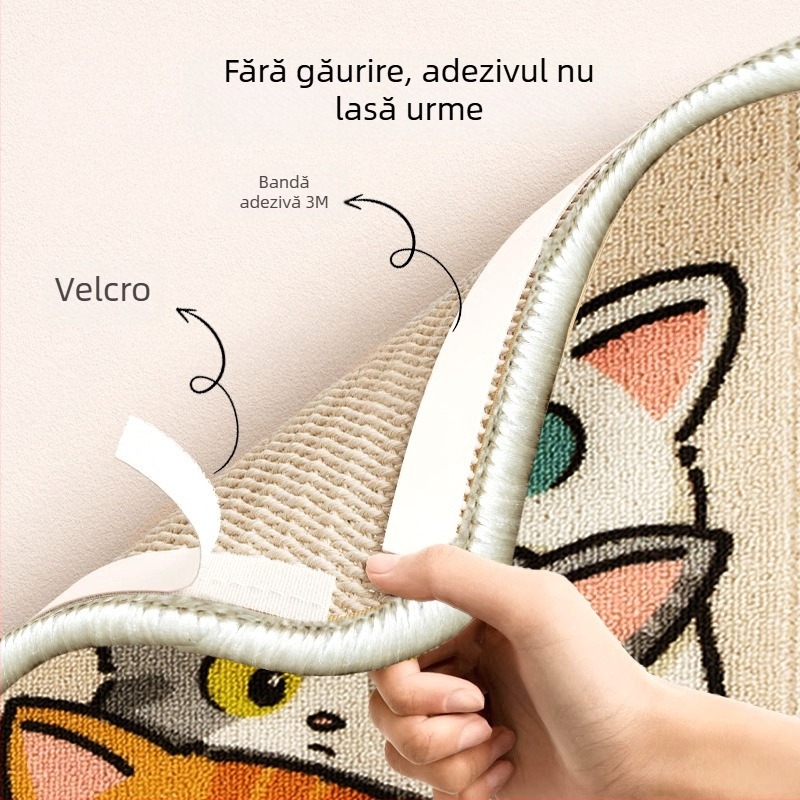 Covoraș de zgâriere pentru pisici din sisal – stil desen animat – Model 2410MJML9742 – Jucărie pentru pisici