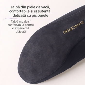 Pantofi de dans – partea superioară din pânză, talpă din piele, femeie adultă, dans modern și latino, Model 4703