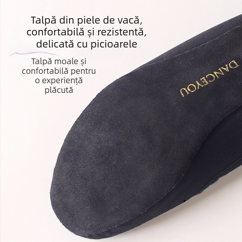 Pantofi de dans – partea superioară din pânză, talpă din piele, femeie adultă, dans modern și latino, Model 4703