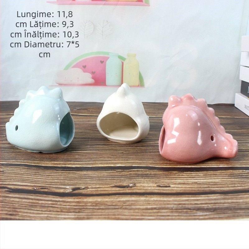 Cuib ceramic pentru hamster – pentru toate sezoanele, design răcoritor pentru somn, brand Hongjie