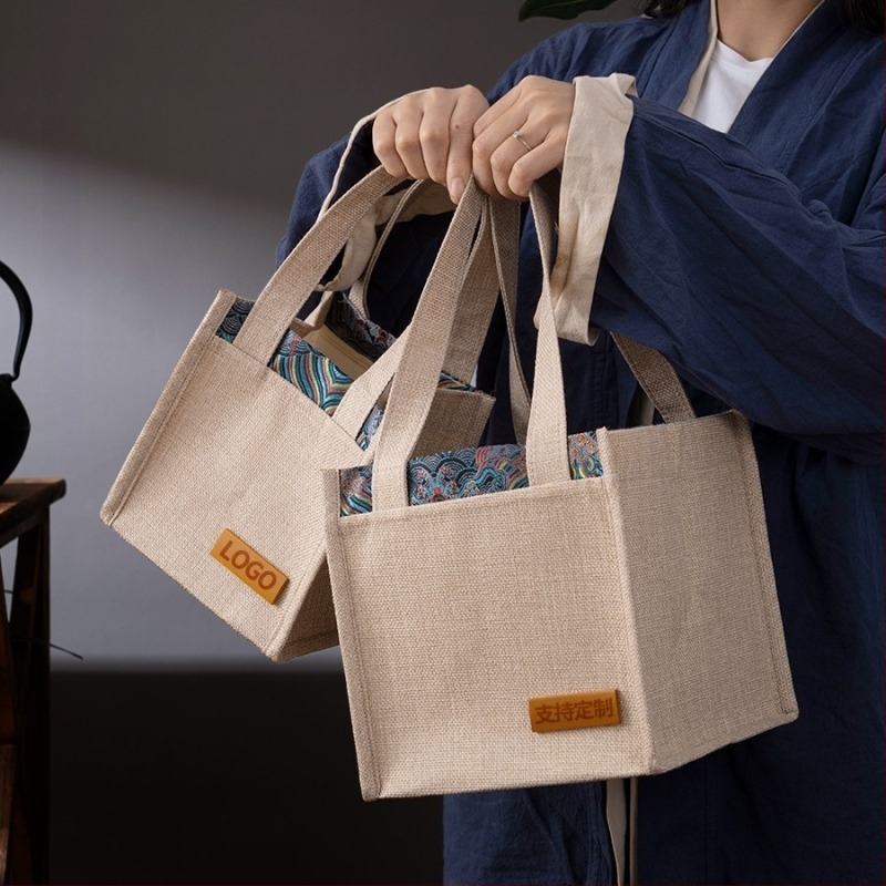 Sac cadou din bumbac pentru ceai, husă din pânză, personalizare disponibilă, imprimare logo