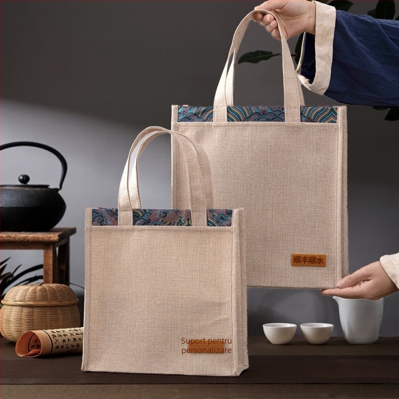 Sac cadou din bumbac pentru ceai, husă din pânză, personalizare disponibilă, imprimare logo
