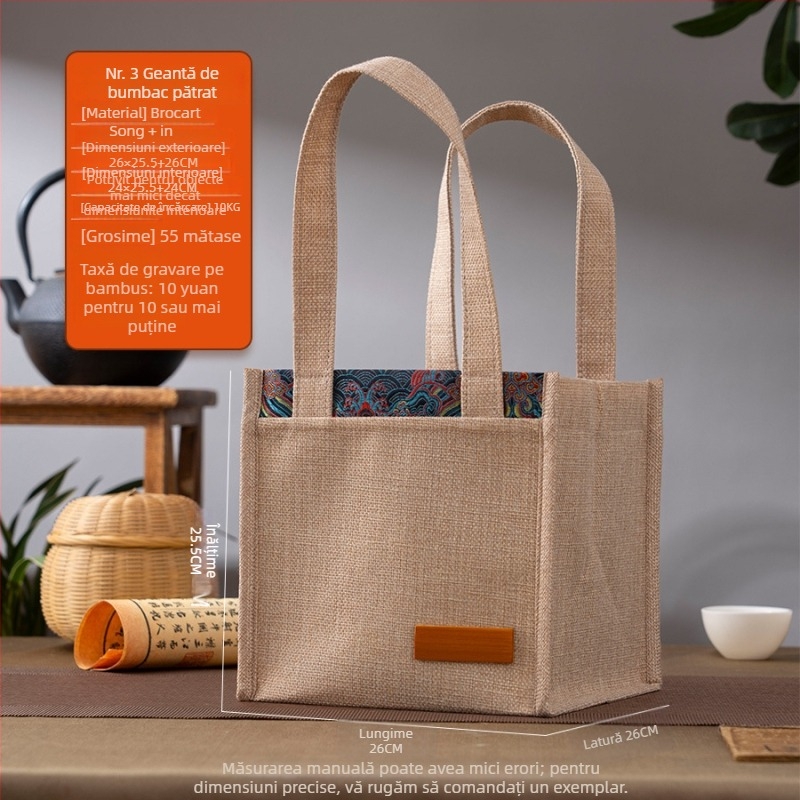 Sac cadou din bumbac pentru ceai, husă din pânză, personalizare disponibilă, imprimare logo
