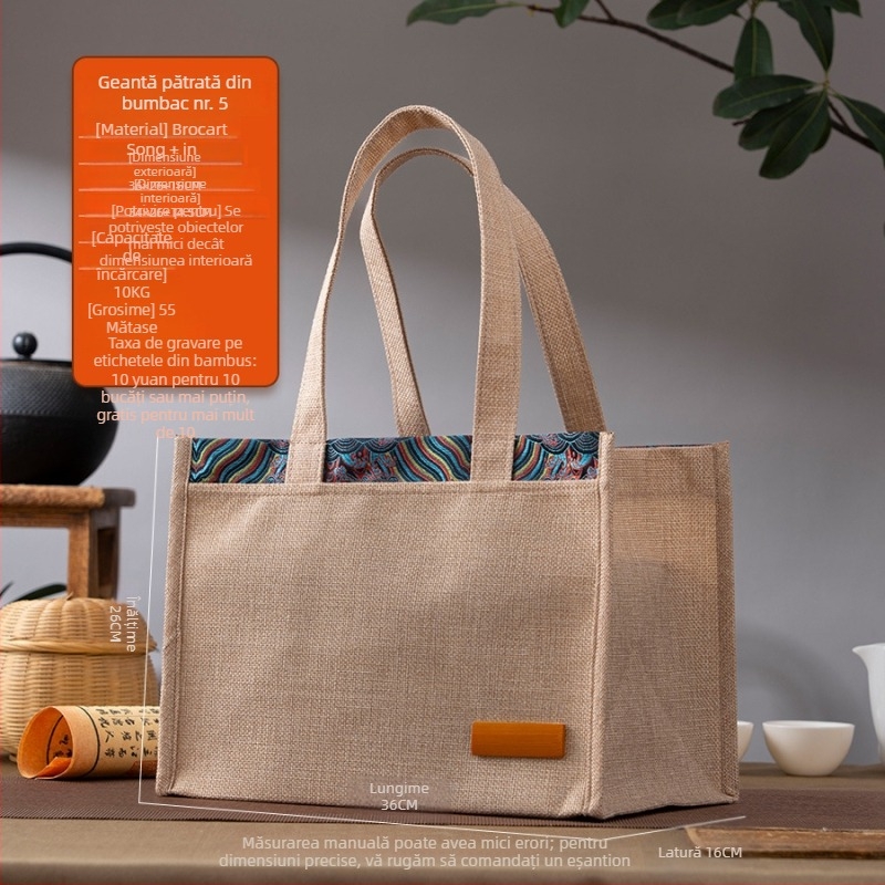 Sac cadou din bumbac pentru ceai, husă din pânză, personalizare disponibilă, imprimare logo